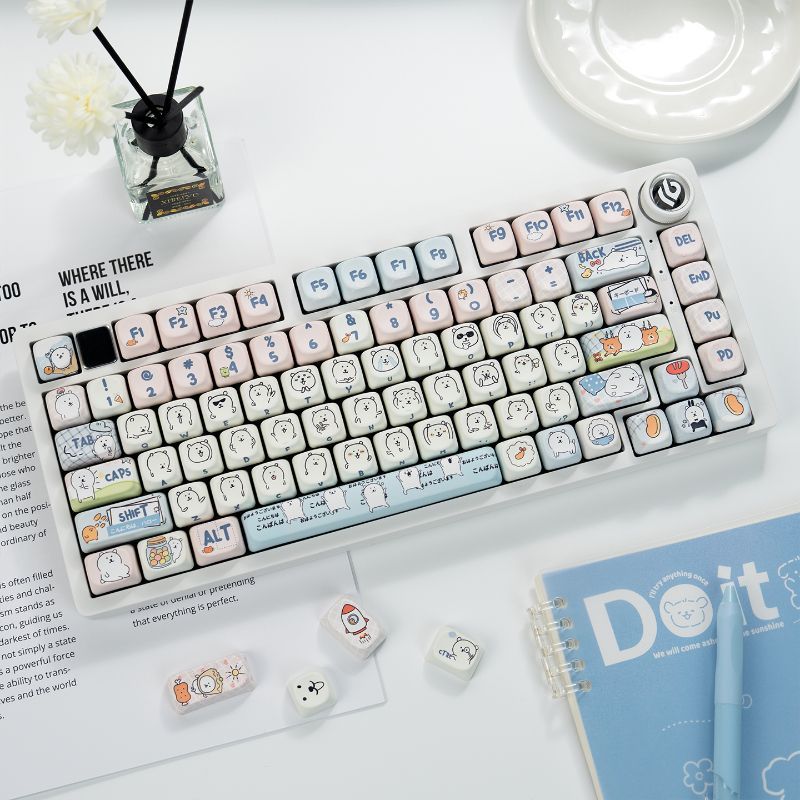 Keyboard Tenkeyless - Cute Girly MOA Joke Bear PBT