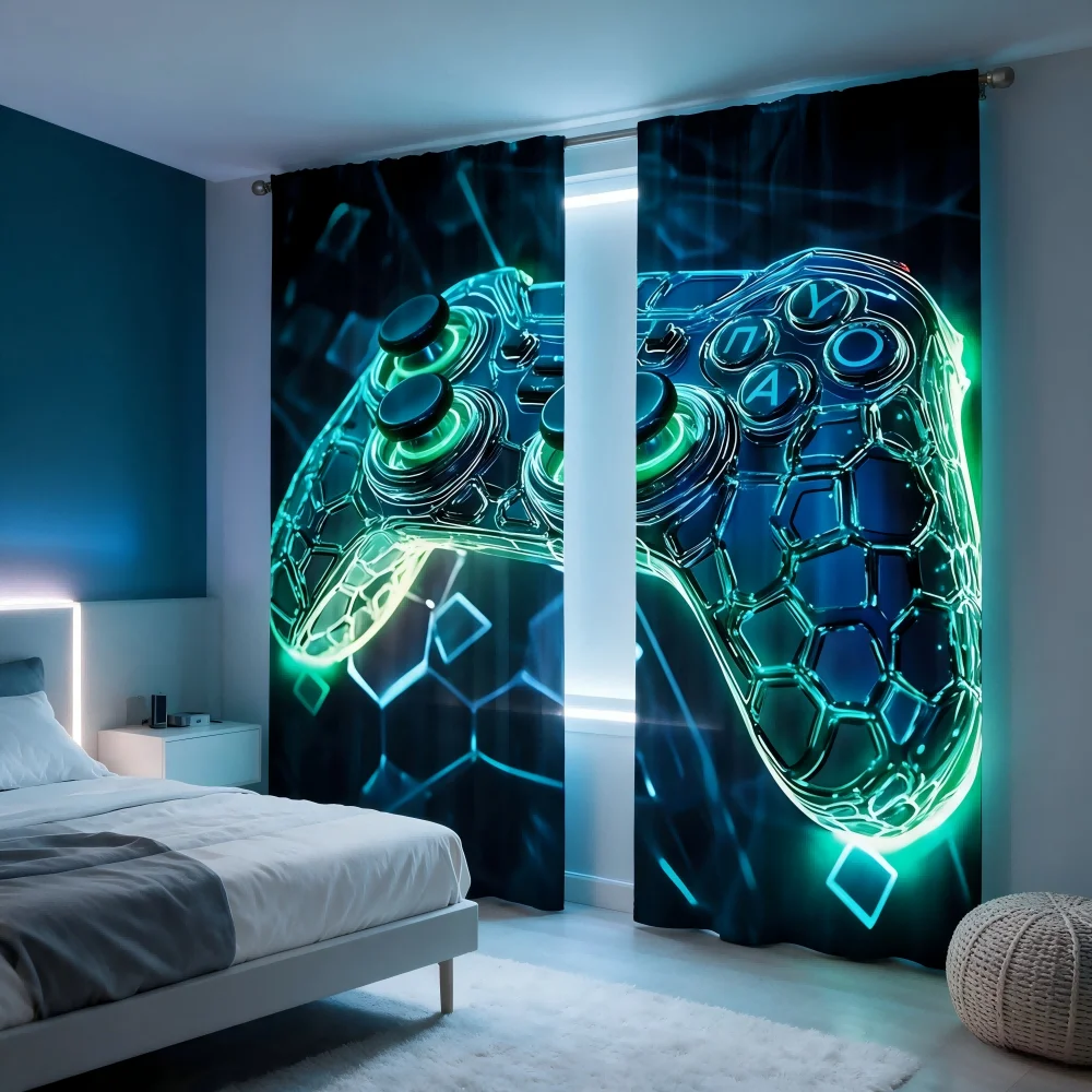 2PCS Digital Printed Curtain,  - đánh giá và giá Esports Gaming Youtube