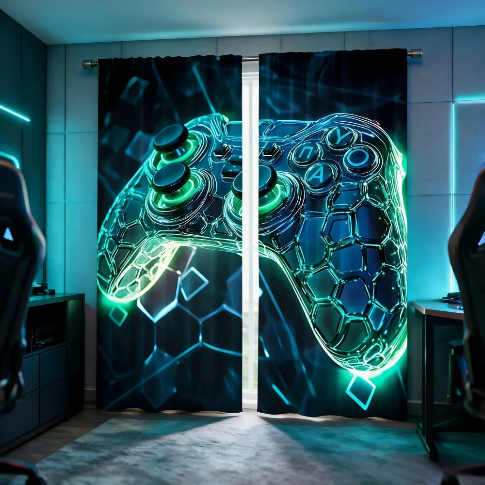 2PCS Digital Printed Curtain,  - đánh giá và giá Esports Gaming Youtube