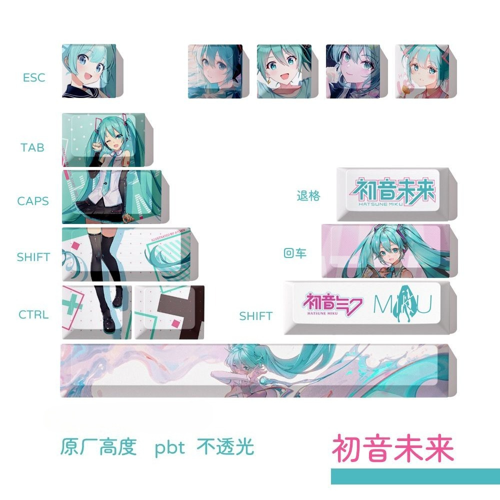Hatsune Miku Keycaps, OEM Heig - đánh giá và giá Keyboard Tenkeyless