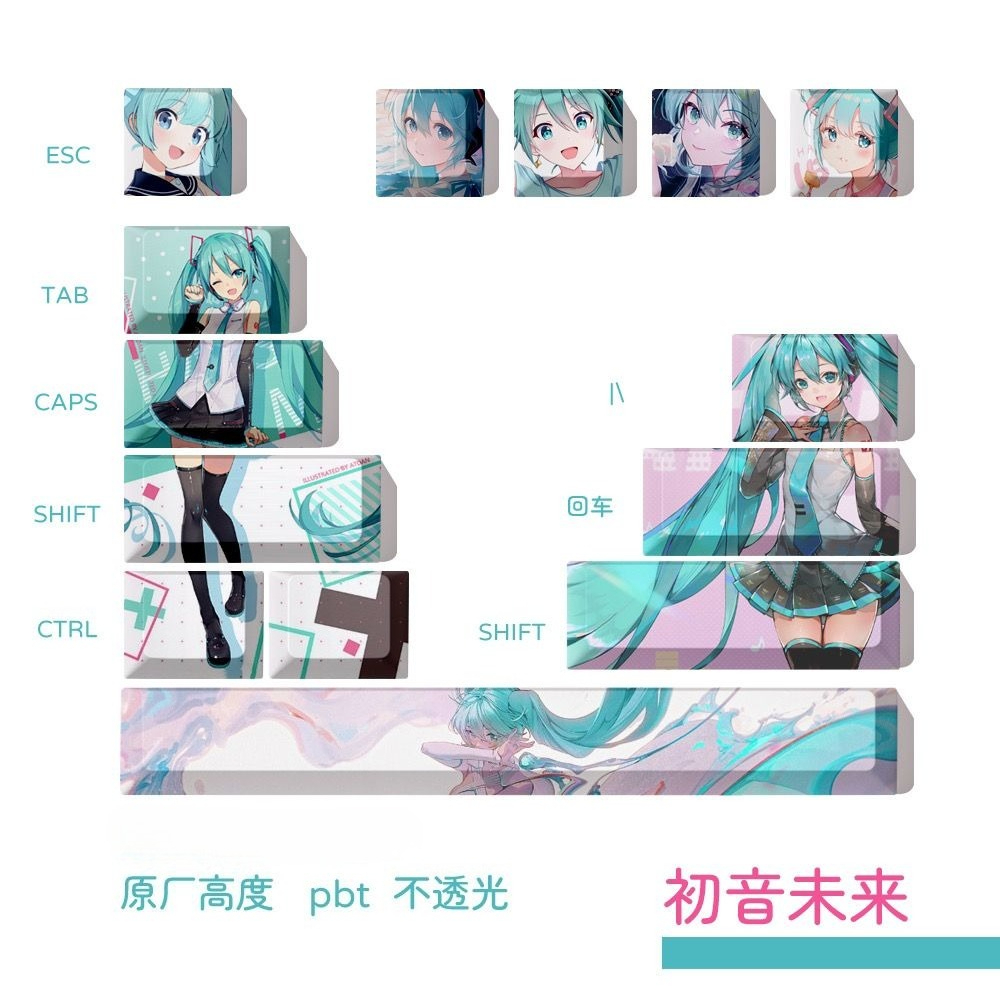 Hatsune Miku Keycaps, OEM Heig - đánh giá và giá Keyboard Tenkeyless