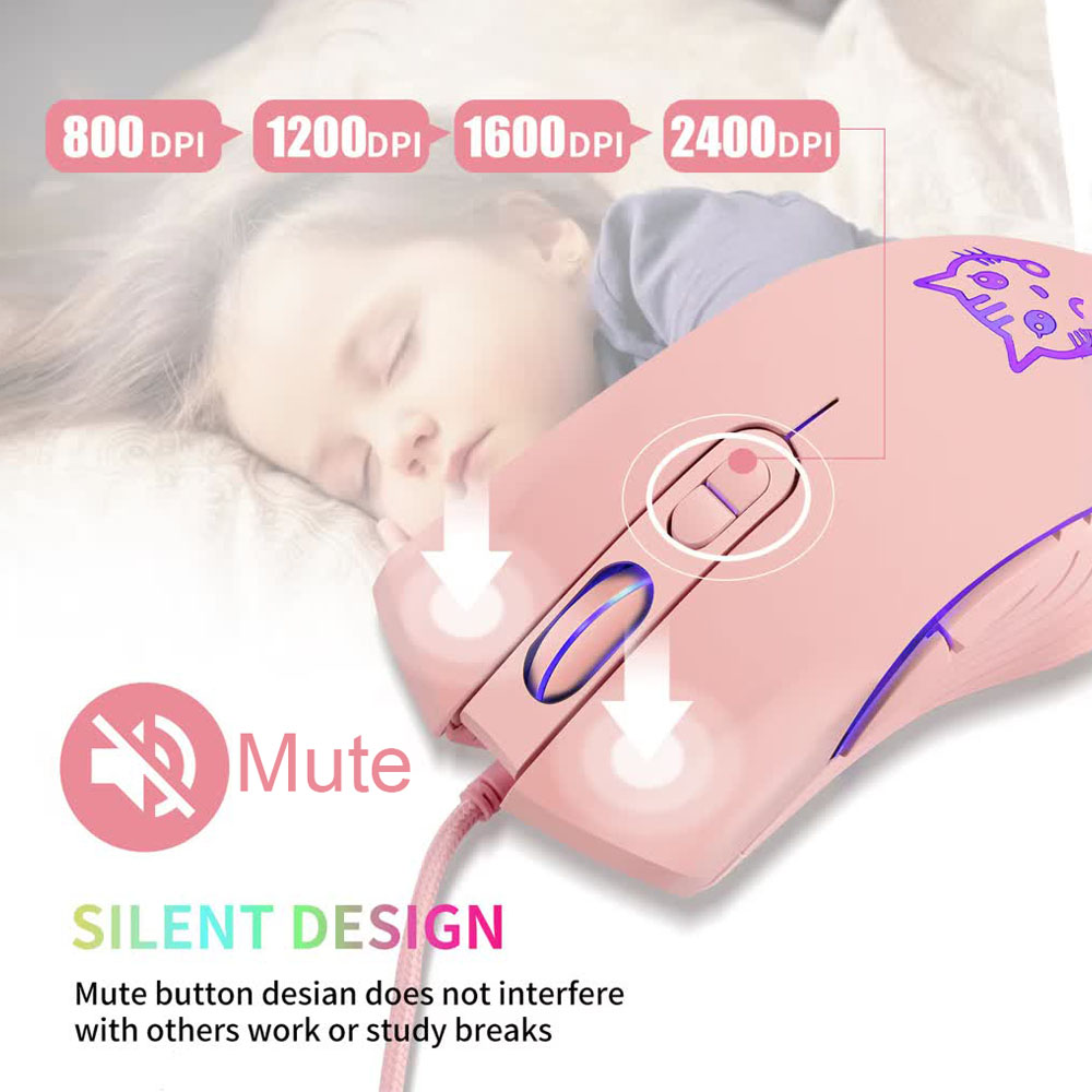Wired USB Gaming Mouse Pink Co - đánh giá và giá Esports Gaming Maus
