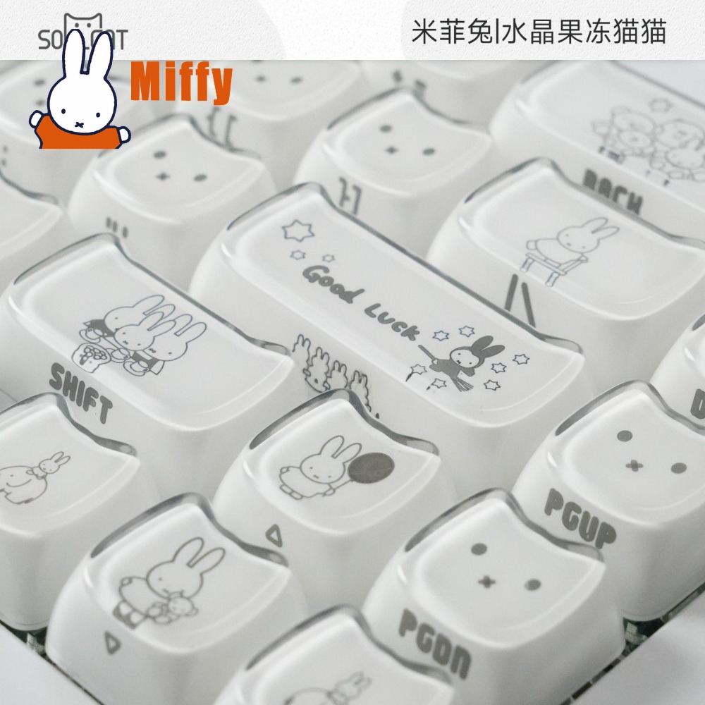 Kawaii Miffy Keycaps Cute Rabb - đánh giá và giá Keyboard Tenkeyless