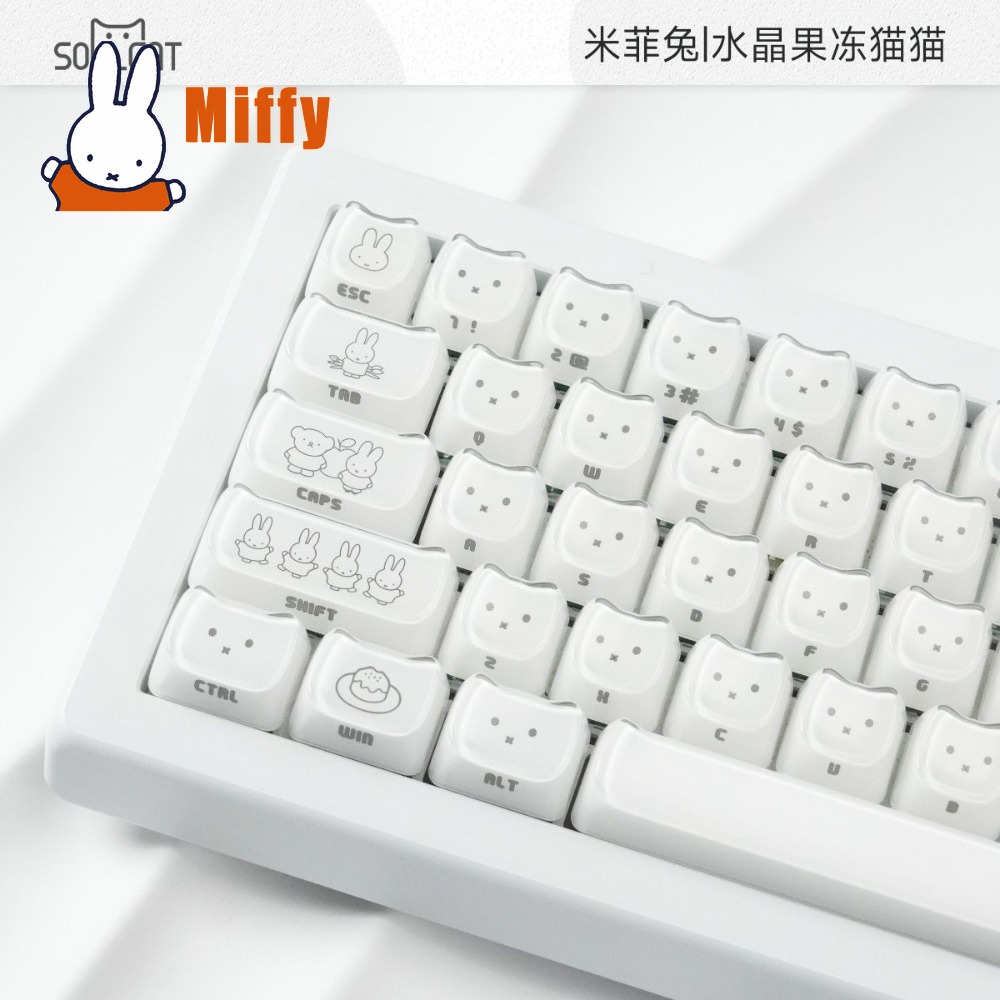 Kawaii Miffy Keycaps Cute Rabb - đánh giá và giá Keyboard Tenkeyless