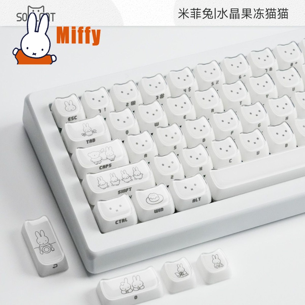 Kawaii Miffy Keycaps Cute Rabb - đánh giá và giá Keyboard Tenkeyless
