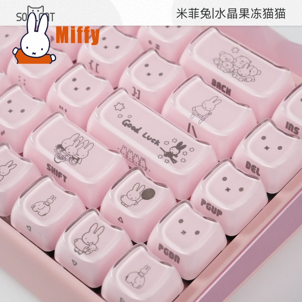 Kawaii Miffy Keycaps Cute Rabb - đánh giá và giá Keyboard Tenkeyless