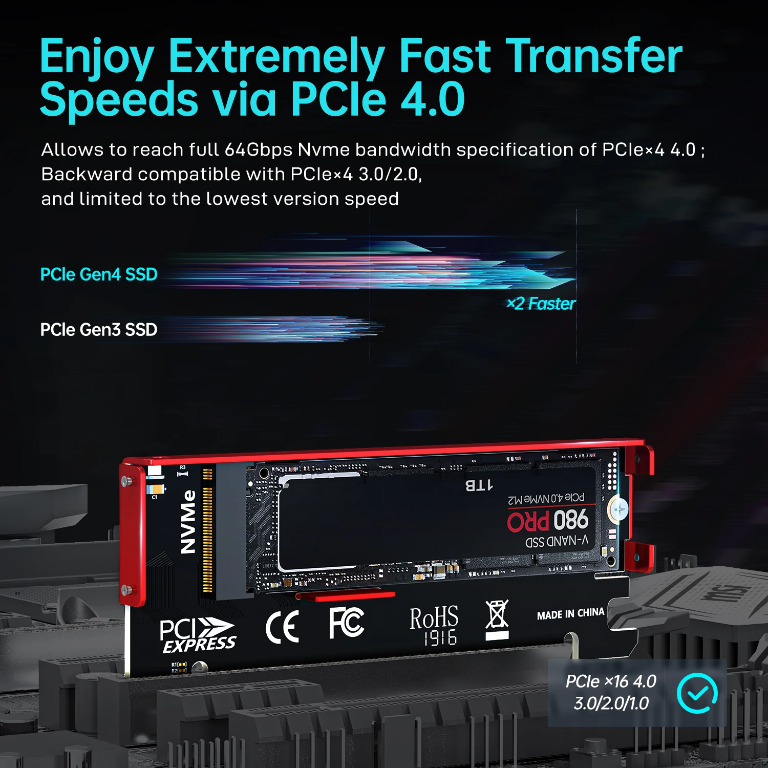 JEYI M.2 NVME To PCIe 4.0 X16  - đánh giá và giá Samsung Ssd 990 Pro